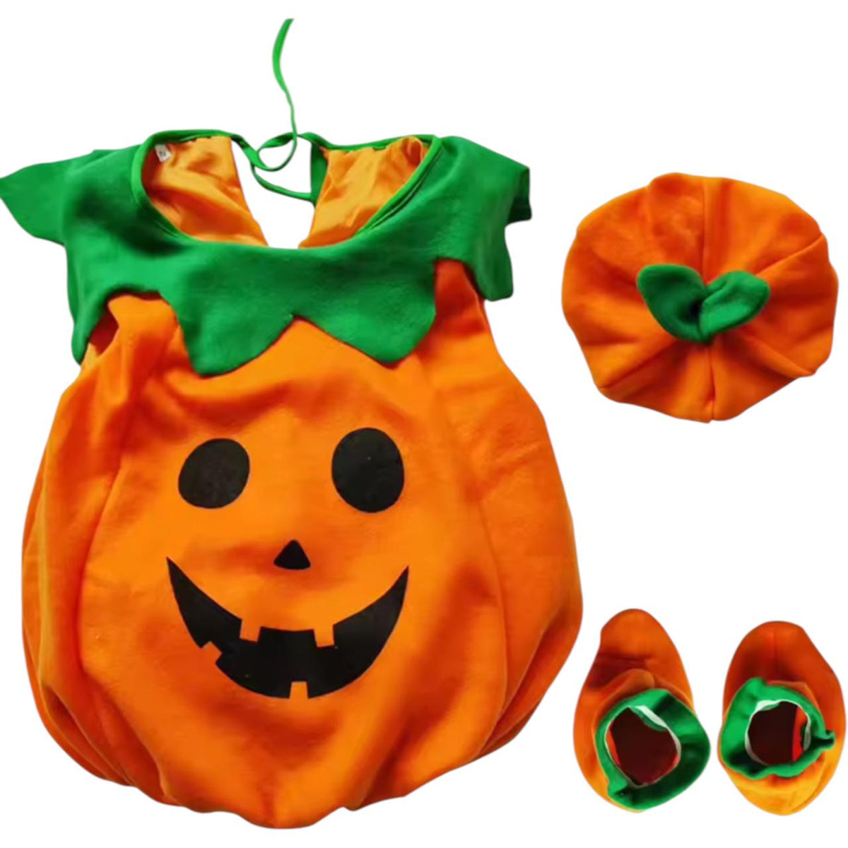 Disfraz de calabaza con gorro y cubrezapatos