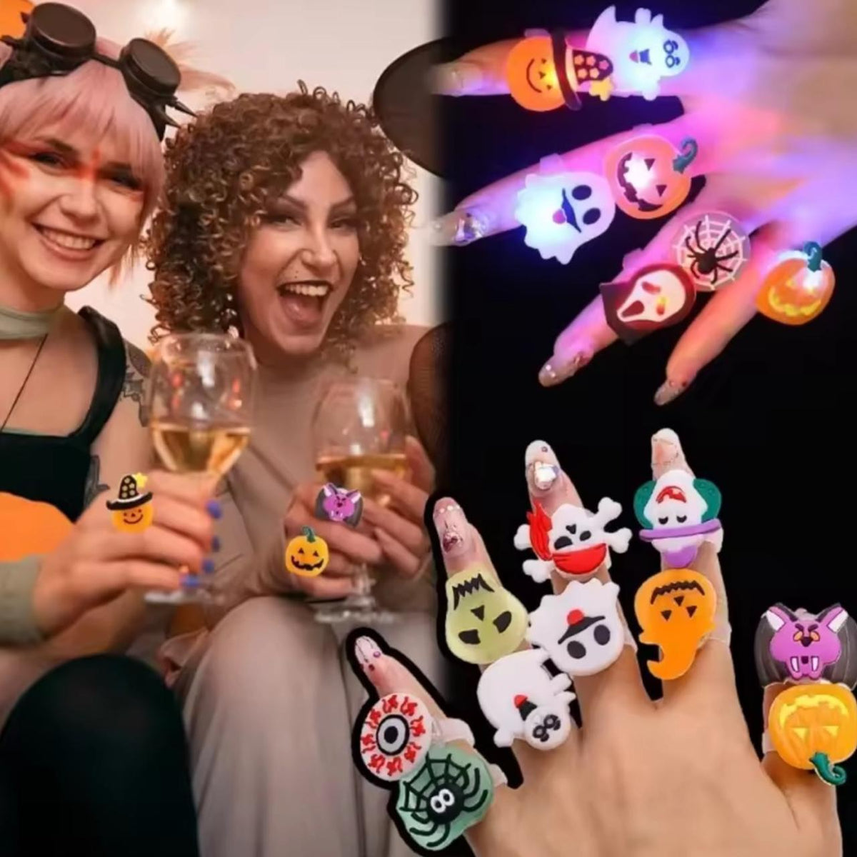Anillos luminosos de Halloween para fiesta