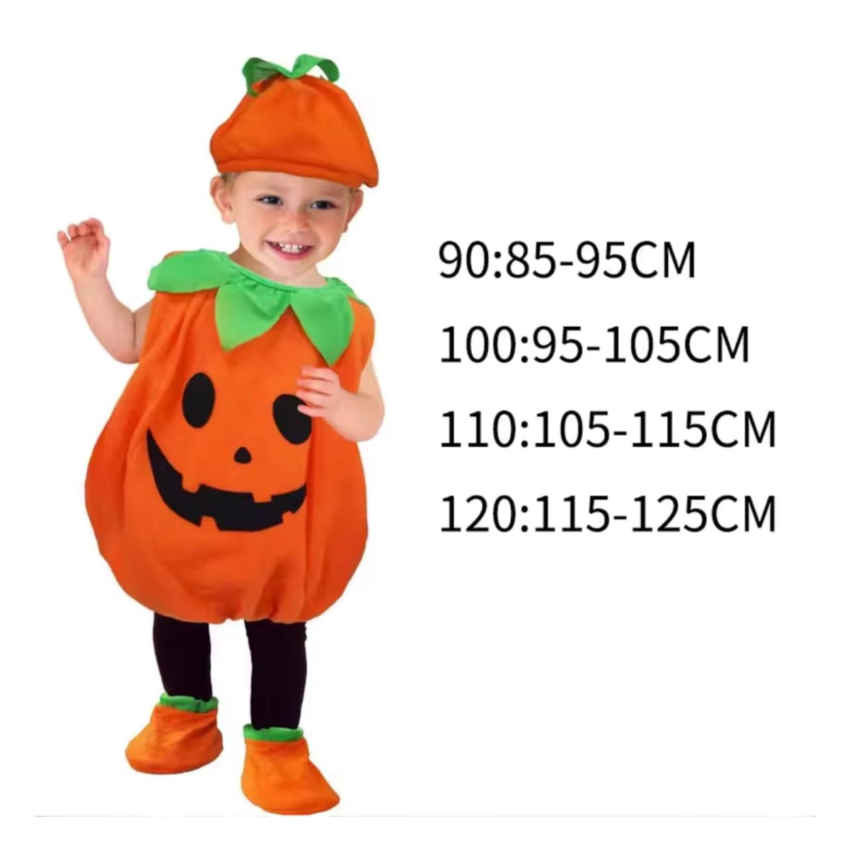 Guía de tallas del disfraz infantil de calabaza